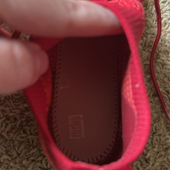 FitFlop | UBERKNIT Red HI-TOP Slip On Lace Up Sneakers | 7 - Picture 8 of 8